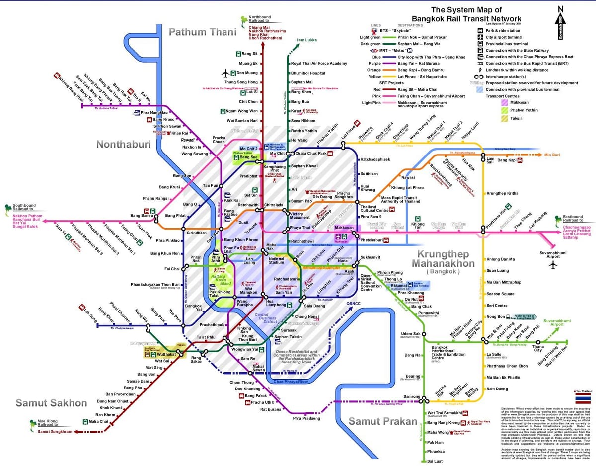 Bangkok vlakom na karti