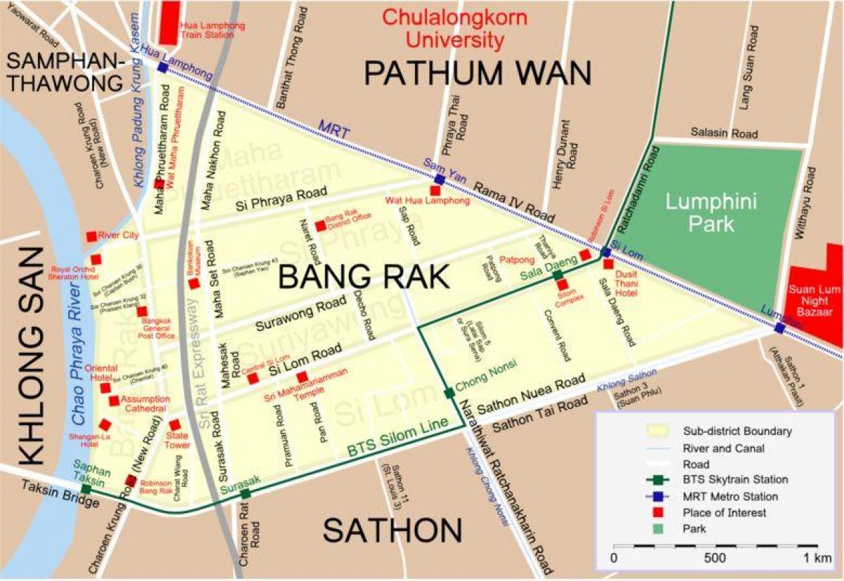 karta za Bangkok crvenih svjetiljki