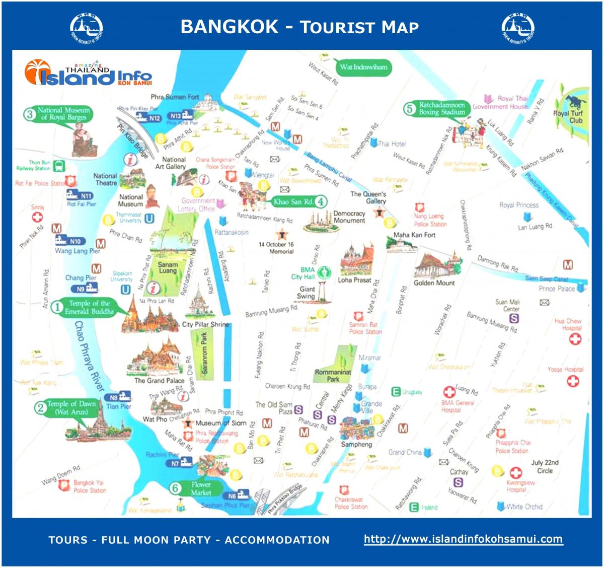 Bangkok vodič karta