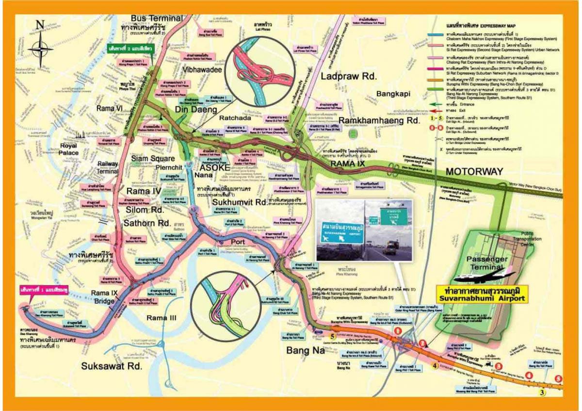 karta za Bangkok autoceste