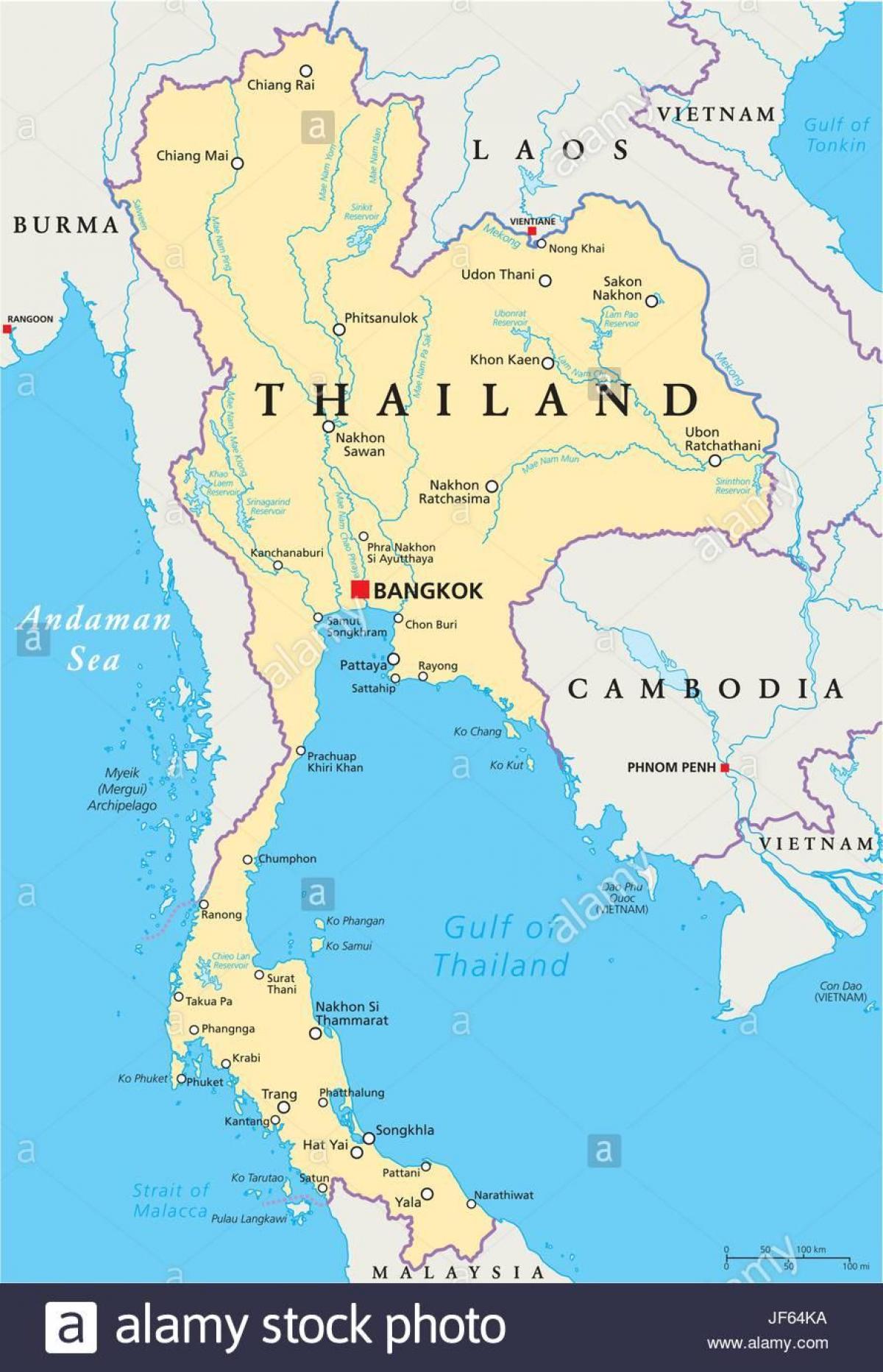 Bangkok, Tajland karta svijeta