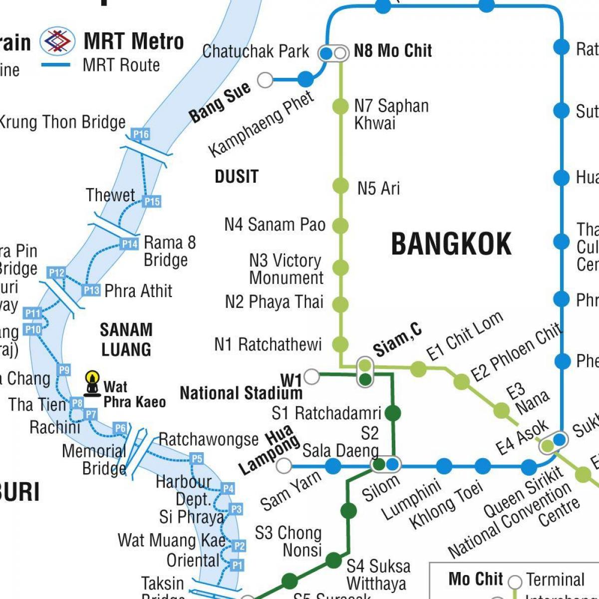 karta podzemne željeznice Bangkok i Bangkok