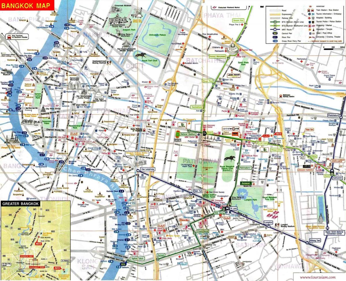 turistička karta za Bangkok na engleskom