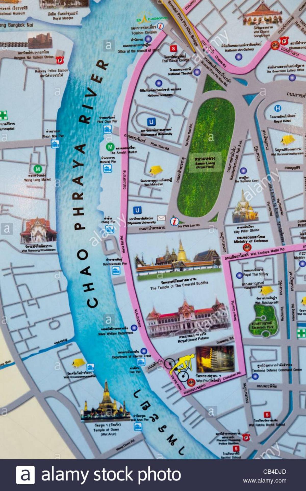 Bangkok kartica s turističkih mjesta