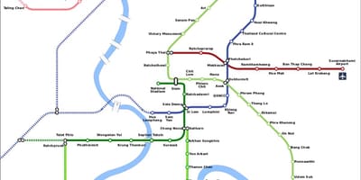Zračna luka željeznički karti Bangkok