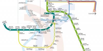 Karta rute podzemne željeznice Bangkok na karti