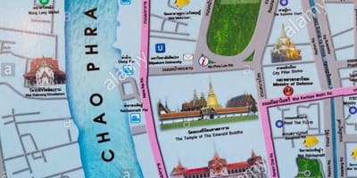 Bangkok kartica s turističkih mjesta